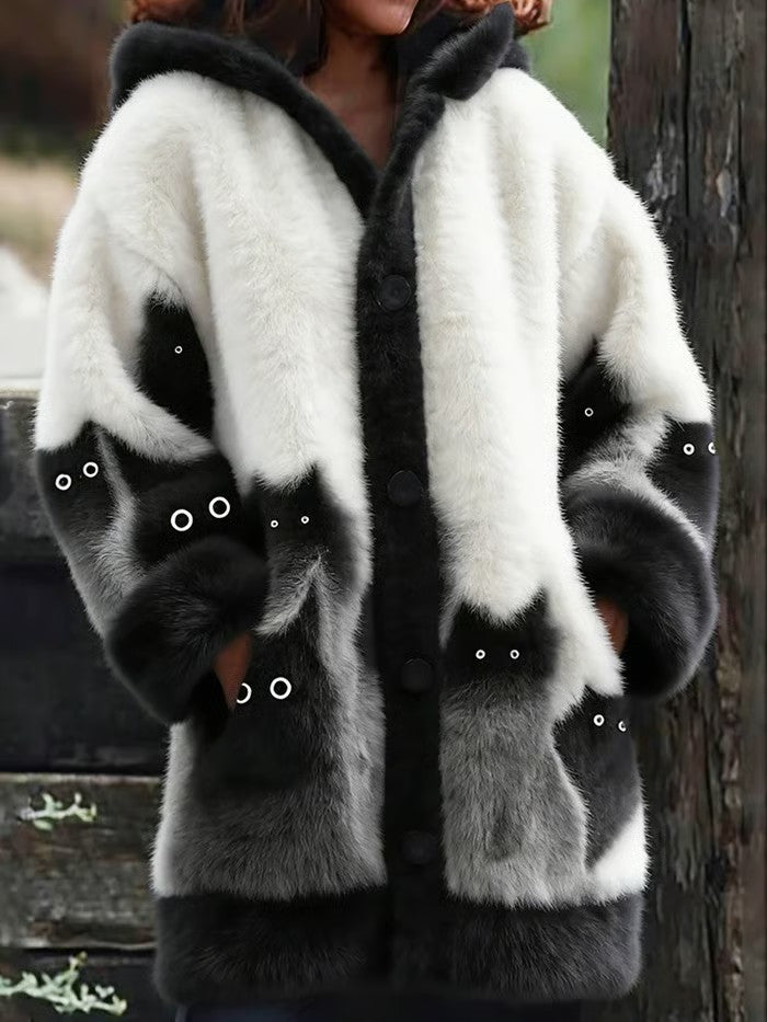 Animal gato das mulheres imprimir flanela casaco quente