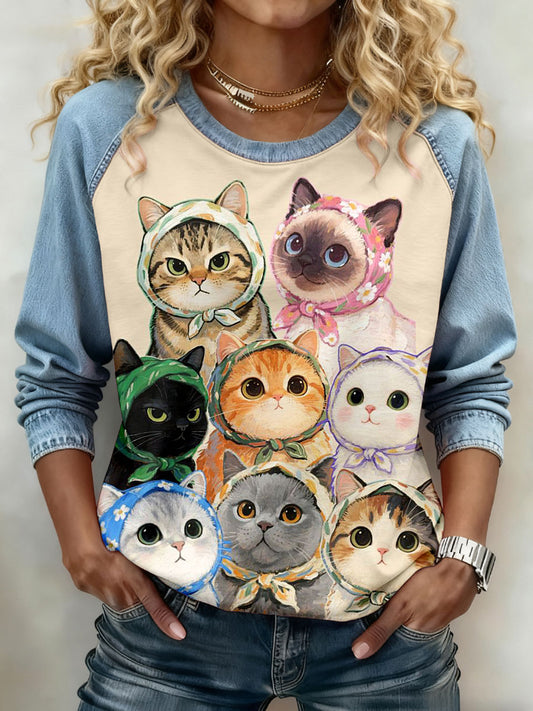 Gatos de Mulher Imprimir Moletons