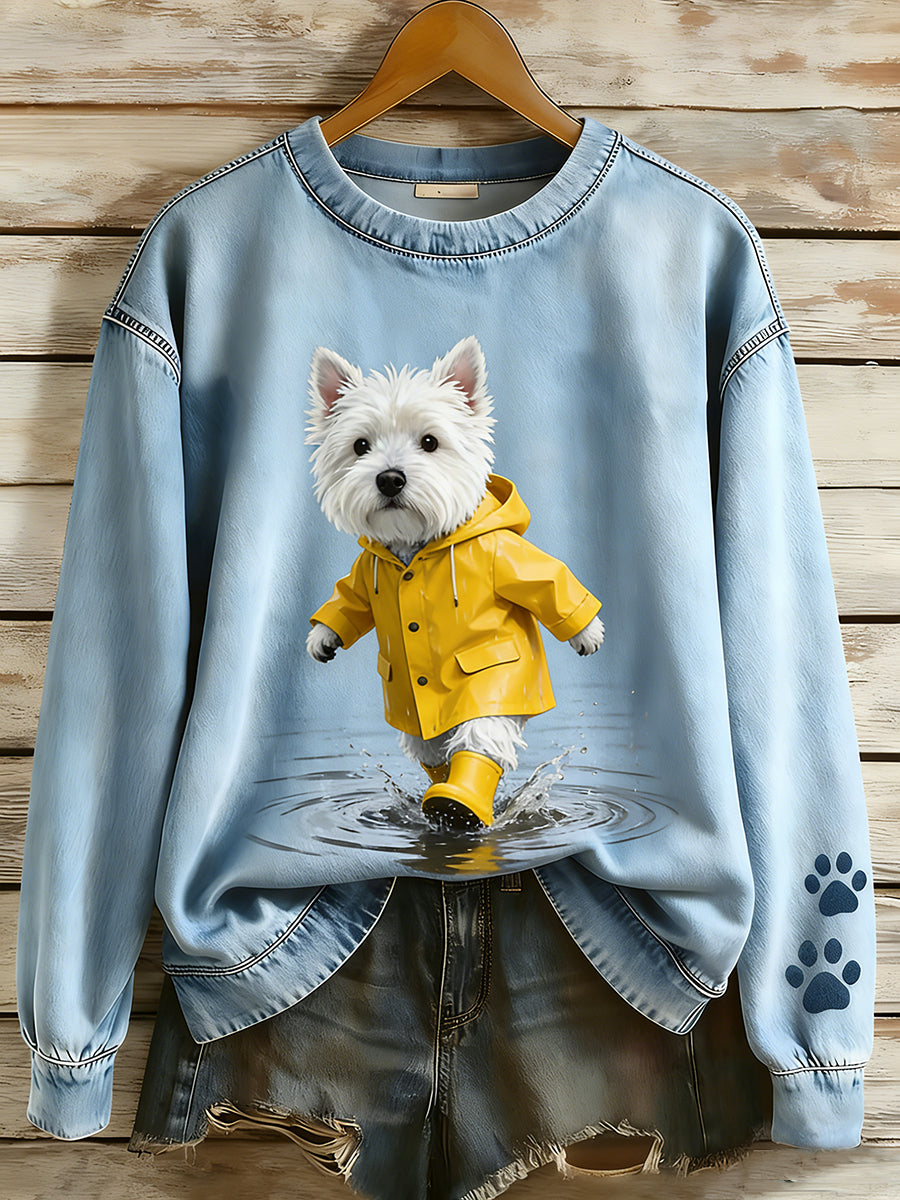 Unisex Retro Animal Print Confortável Casual Top