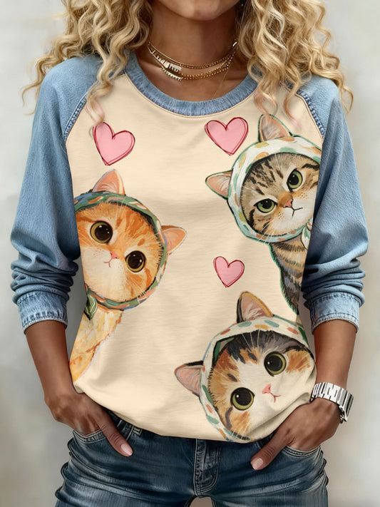 Gatos de Mulher Imprimir Moletons