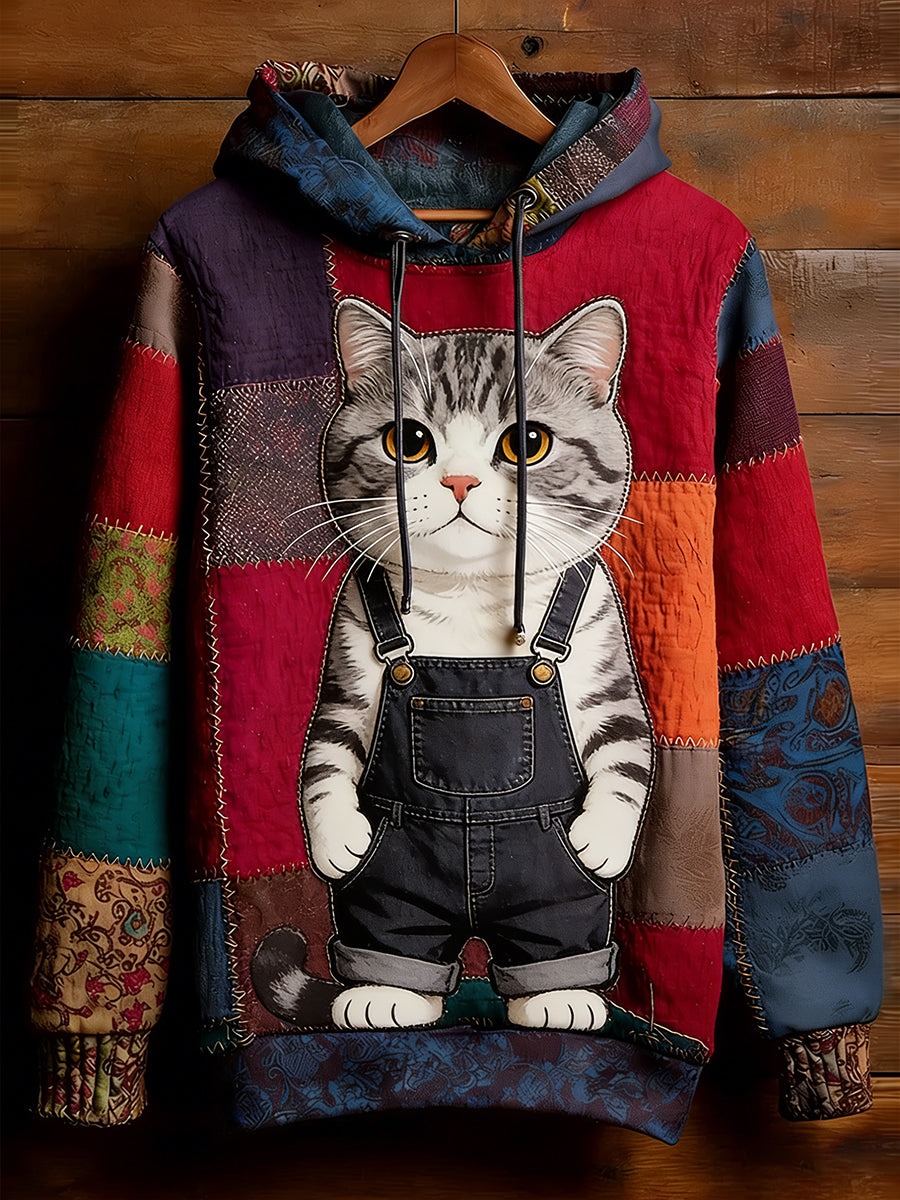 Unisex Retro Animal Art Imprimir Camisola Casual confortável