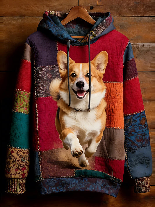 Unisex Retro Animal Art Imprimir Camisola Casual confortável