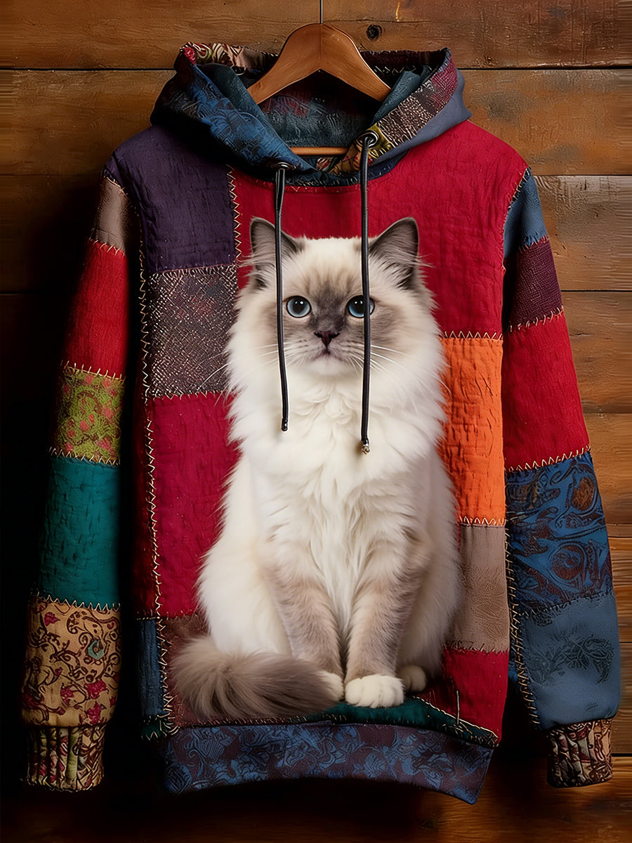 Unisex Retro Animal Art Imprimir Camisola Casual confortável