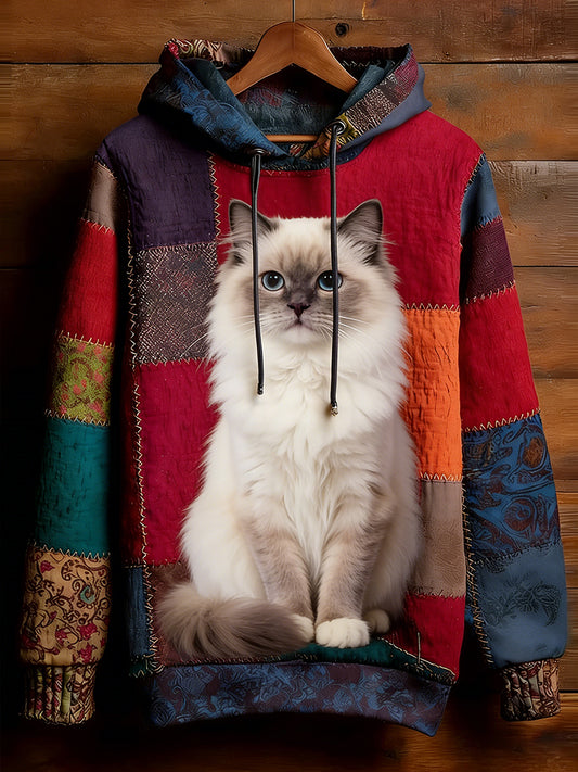 Unisex Retro Animal Art Imprimir Camisola Casual confortável