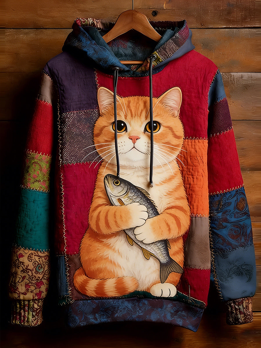 Unisex Retro Animal Art Imprimir Camisola Casual confortável