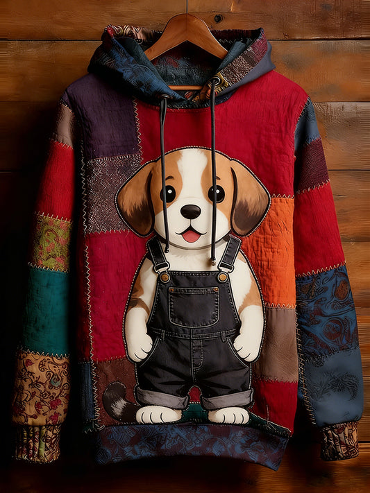 Unisex Retro Animal Art Imprimir Camisola Casual confortável