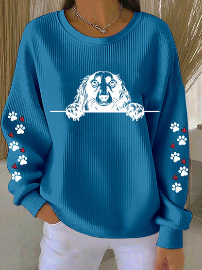 Dachshund Art Print Casual moletom das mulheres