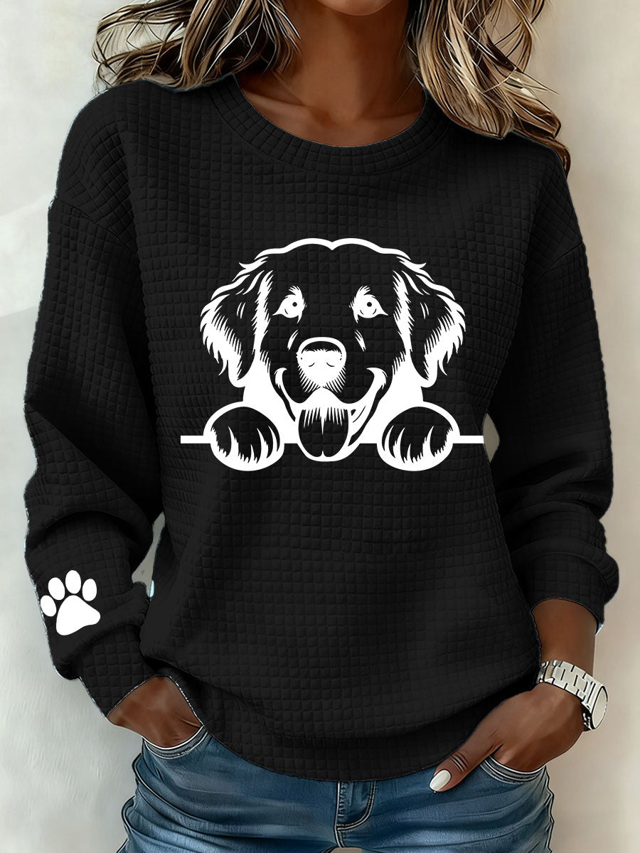 Camisola Casual de impressão artística Golden Retriever feminina