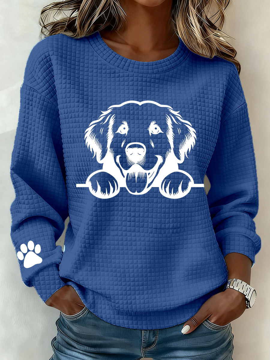 Camisola Casual de impressão artística Golden Retriever feminina