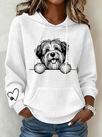 Schnauzer feminino Art Print Casual Hoodie