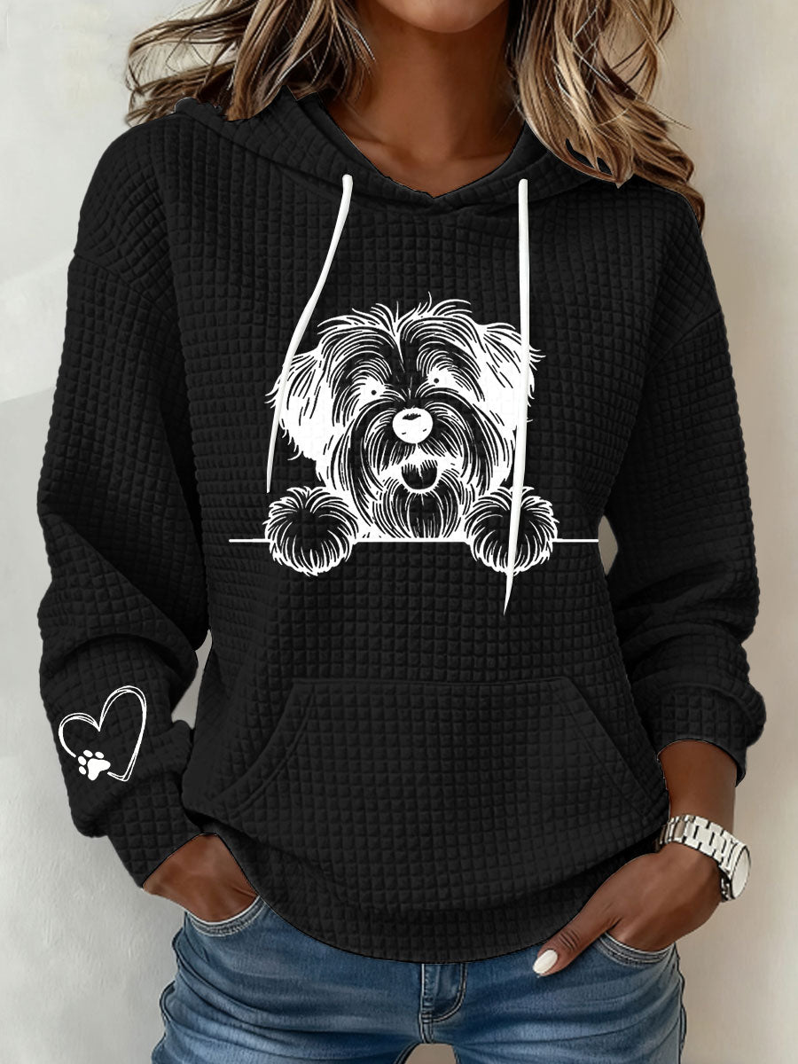 Schnauzer feminino Art Print Casual Hoodie