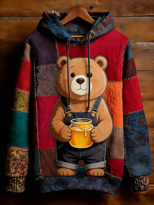 Unisex Retro Animal Art Imprimir Camisola Casual confortável