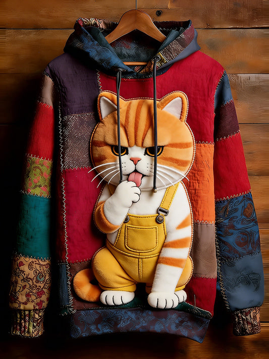 Unisex Retro Animal Art Imprimir Camisola Casual confortável