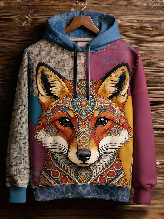 Unisex Retro Animal Art Imprimir Camisola Casual confortável