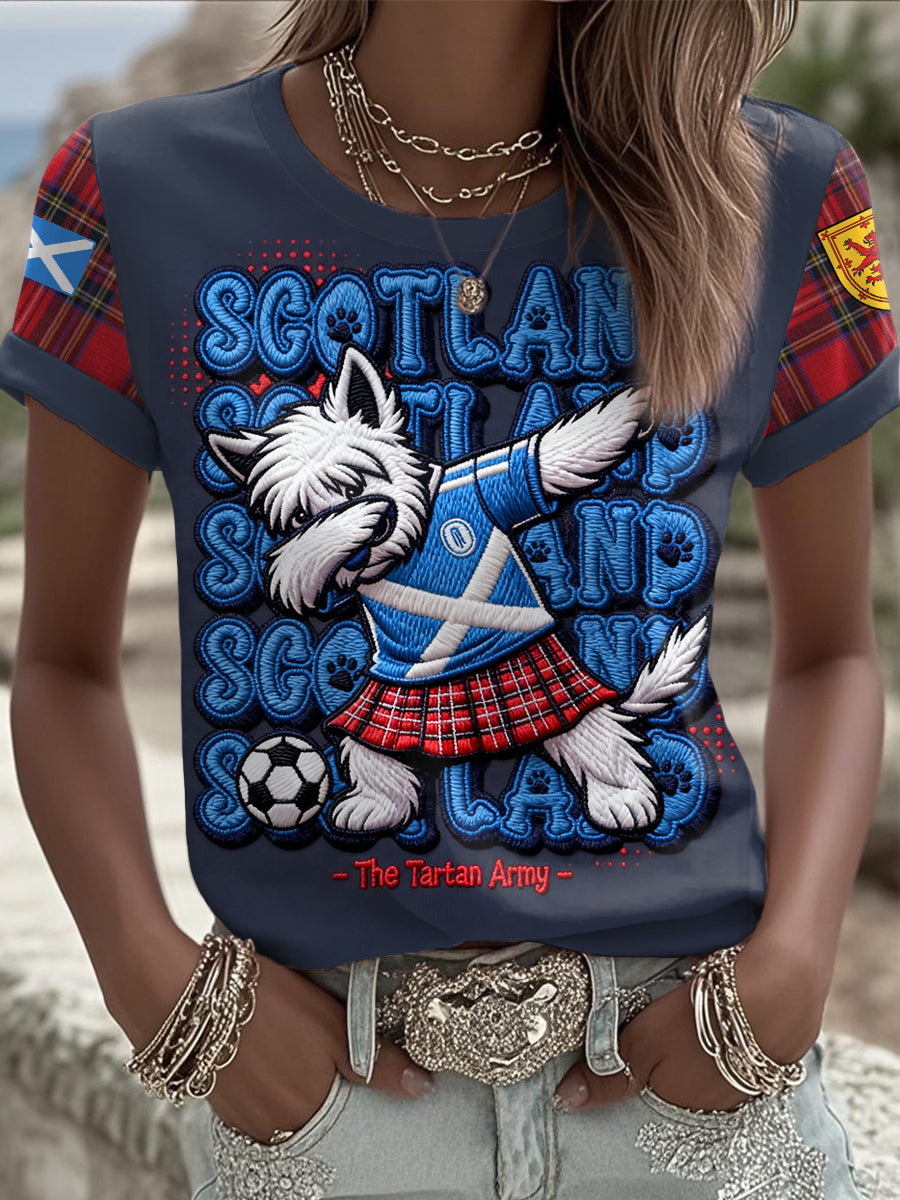 Women's Scotland We'll Be Coming 2026 Amante do futebol camiseta impressa