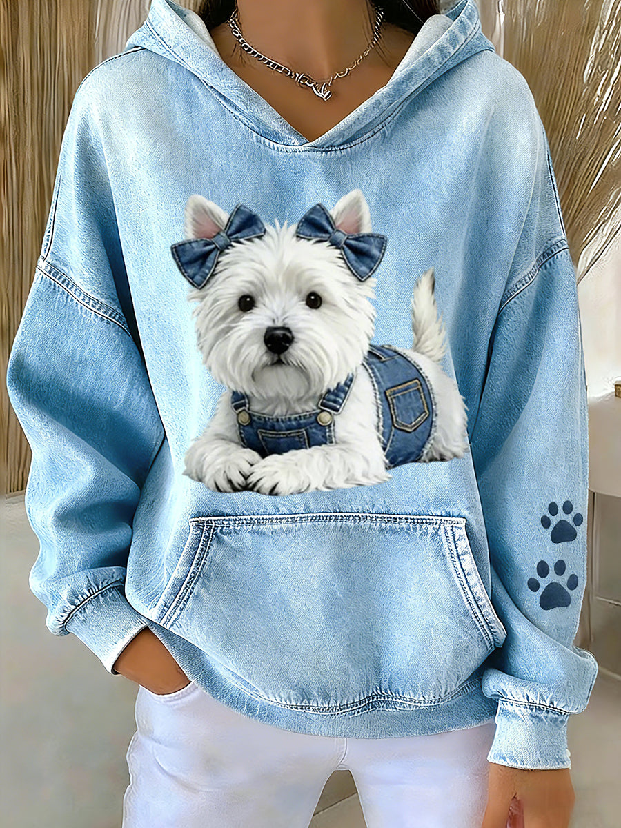 Animal amantes cão Hoodie impressão das mulheres