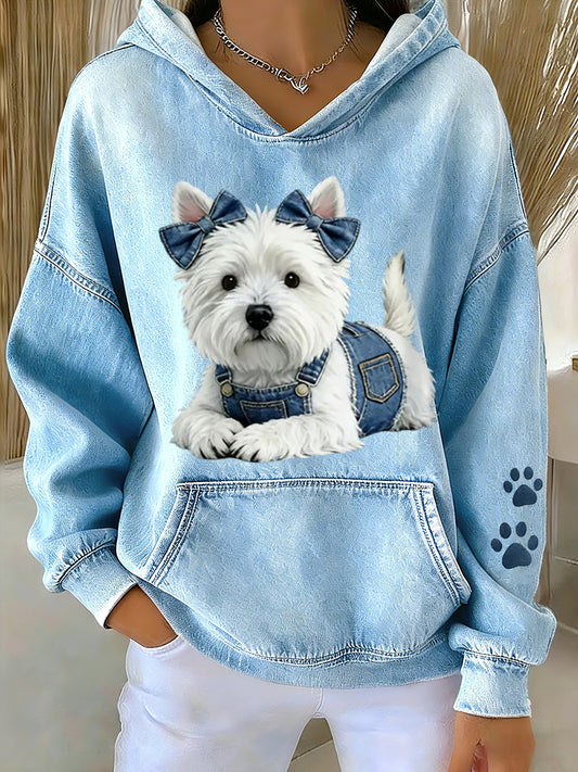 Animal amantes cão Hoodie impressão das mulheres