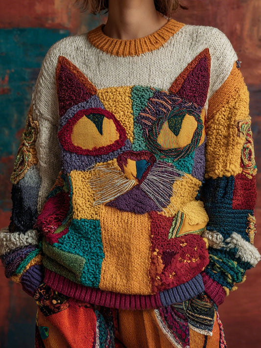Arte gato Vintage Tops das mulheres