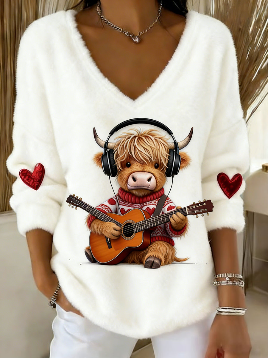 Vintage Animal Print Casual e confortável Top de flanela feminino