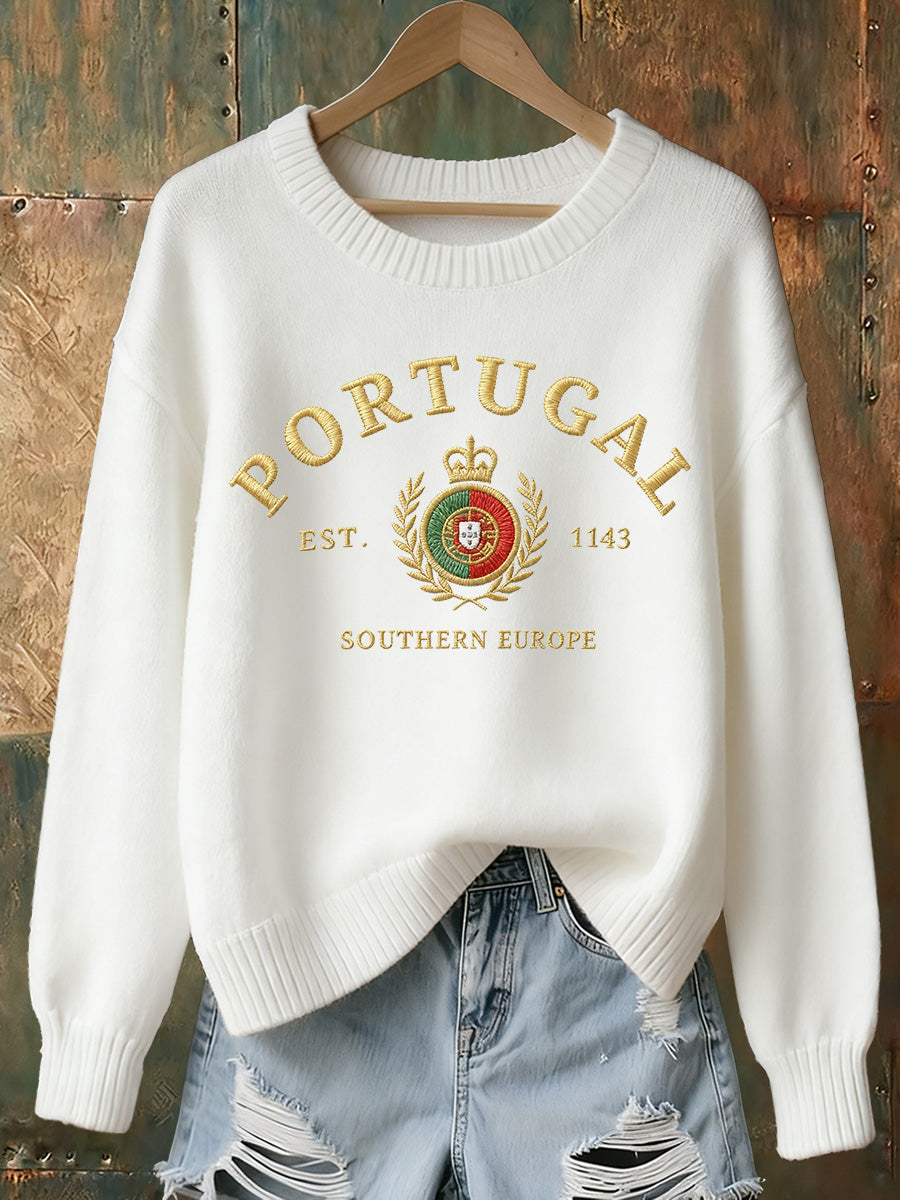 Bandeira portuguesa das mulheres imprime camisola confortável