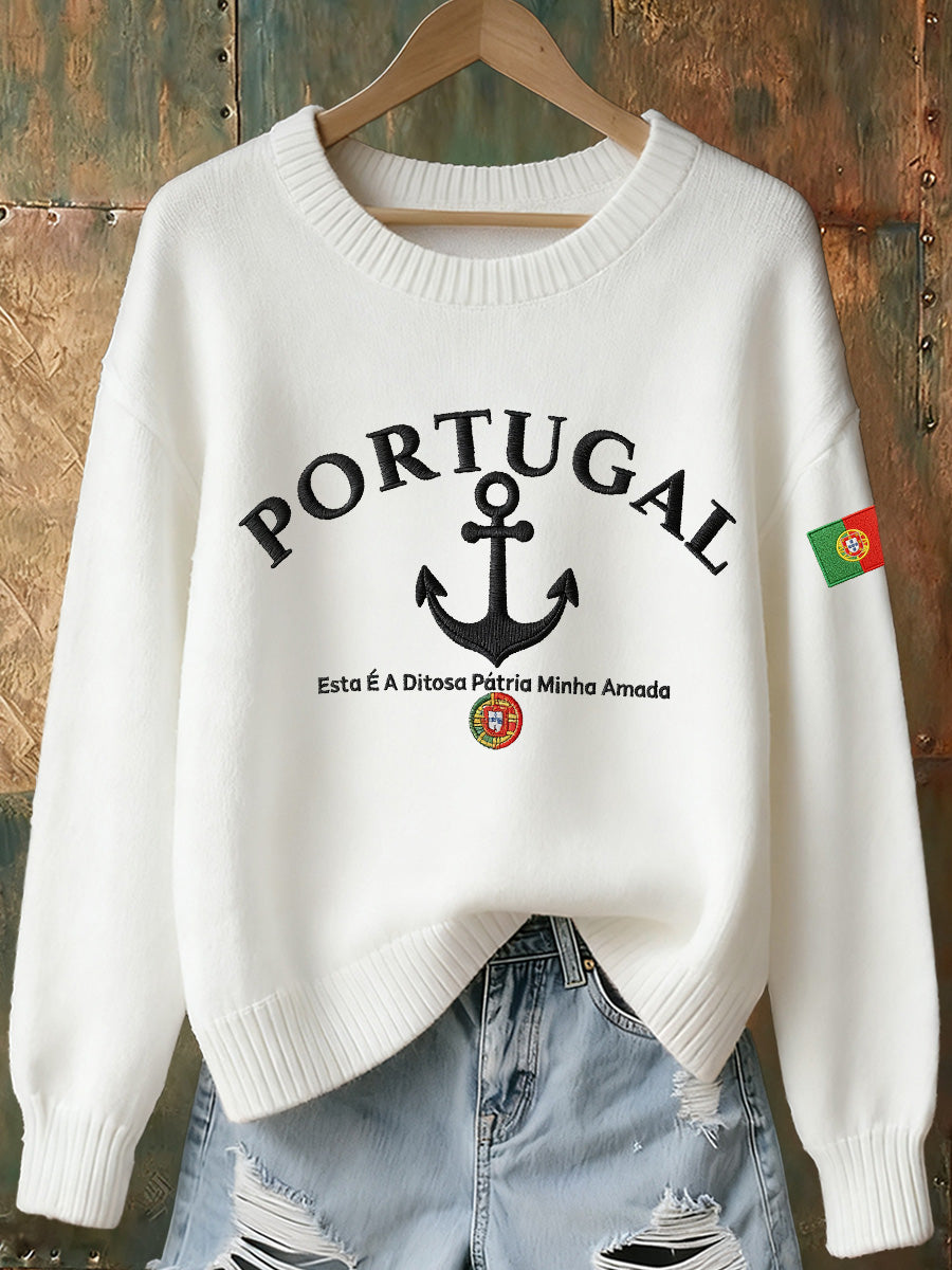 Bandeira portuguesa das mulheres imprime camisola confortável