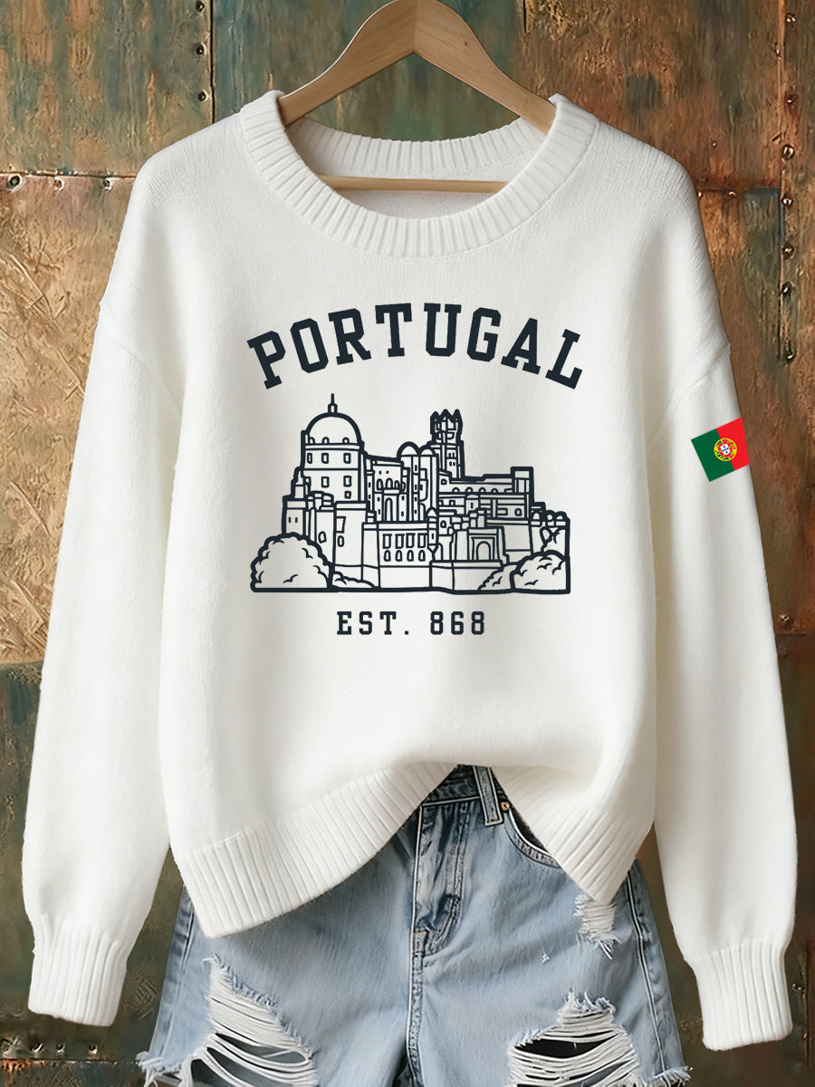 Bandeira portuguesa das mulheres imprime camisola confortável
