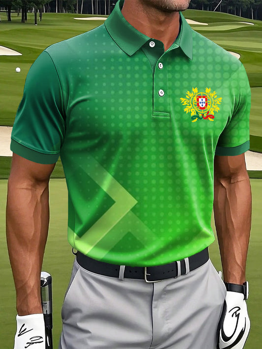 Homens Portugal impressão negócio estilo Polo gola Casual camisa de manga curta