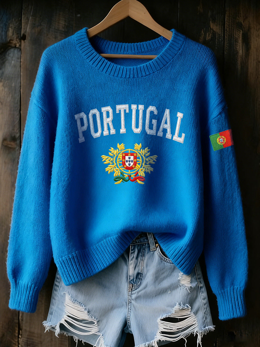 Bandeira portuguesa das mulheres imprime camisola confortável