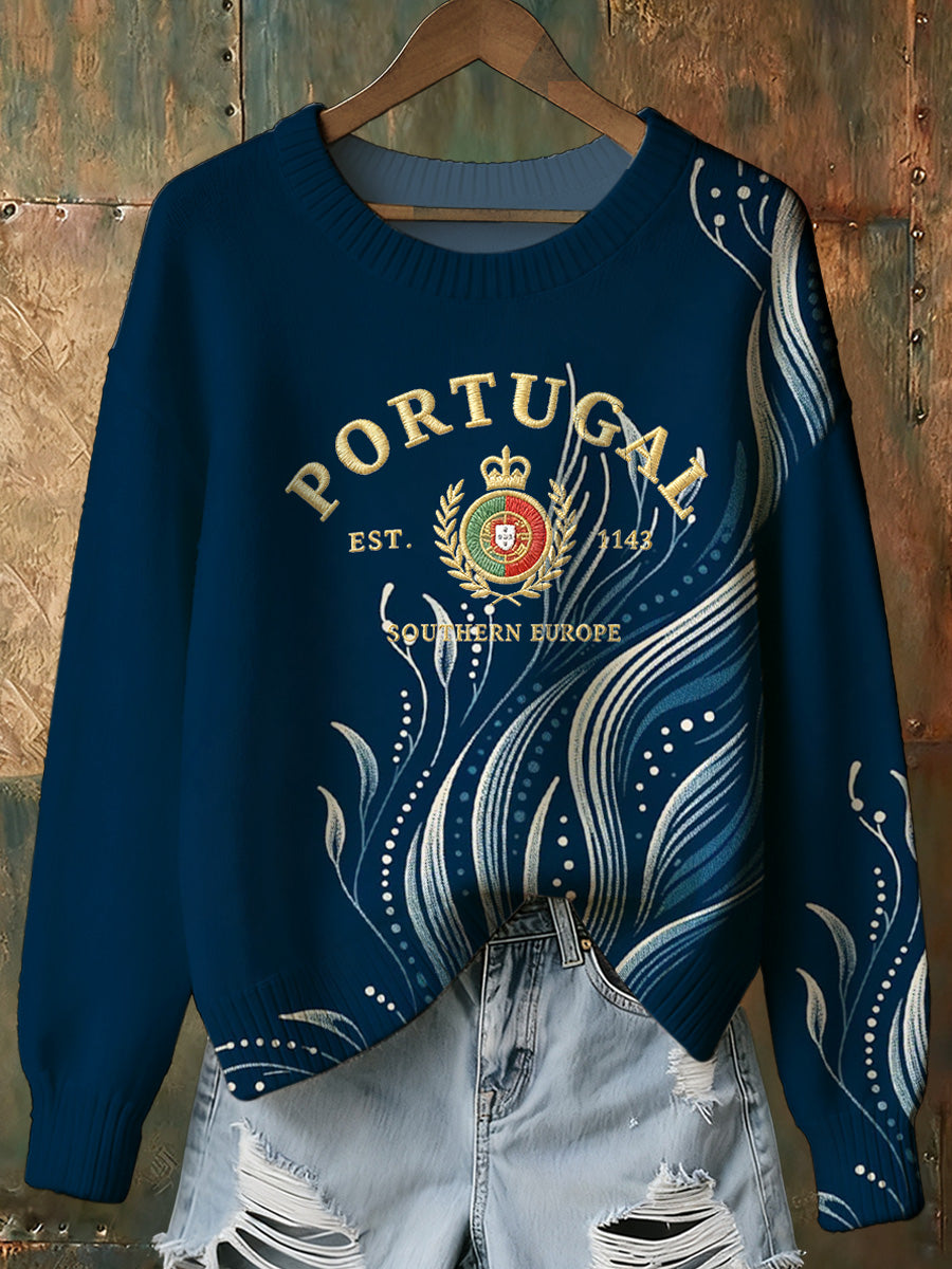 Bandeira portuguesa das mulheres imprime camisola confortável