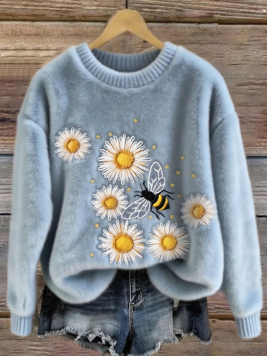 Arte animal retro impressão confortável top de flanela feminino