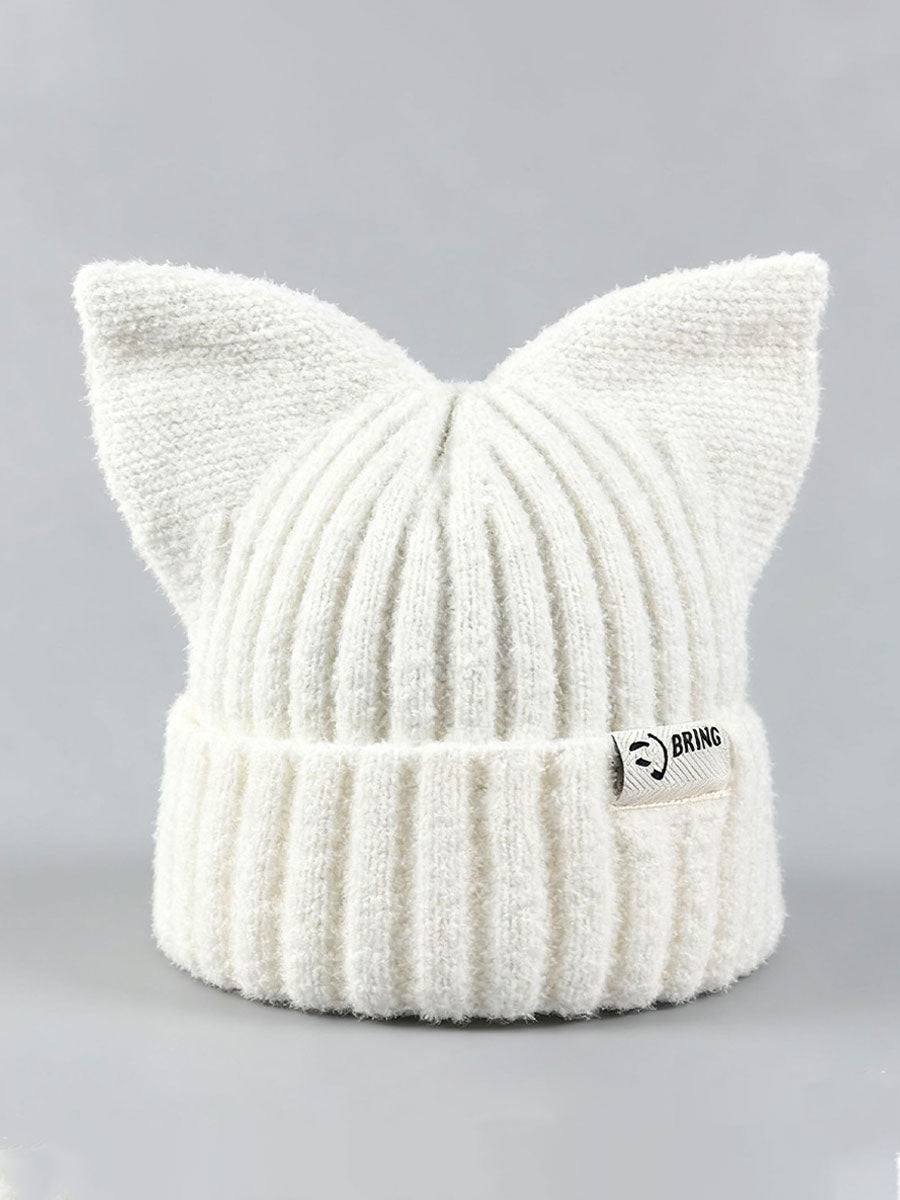 Chapéus de malha orelha de gato feminino