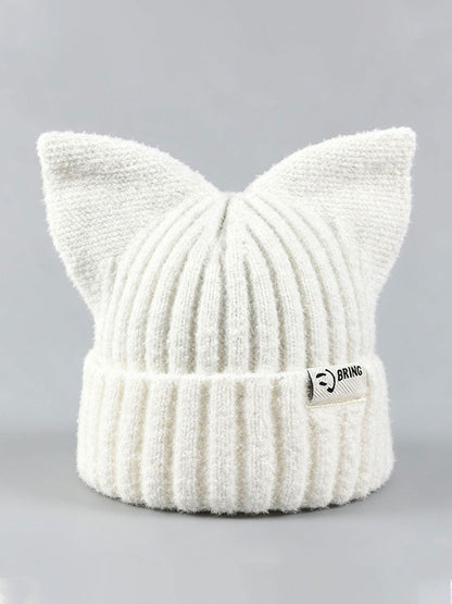 Chapéus de malha orelha de gato feminino