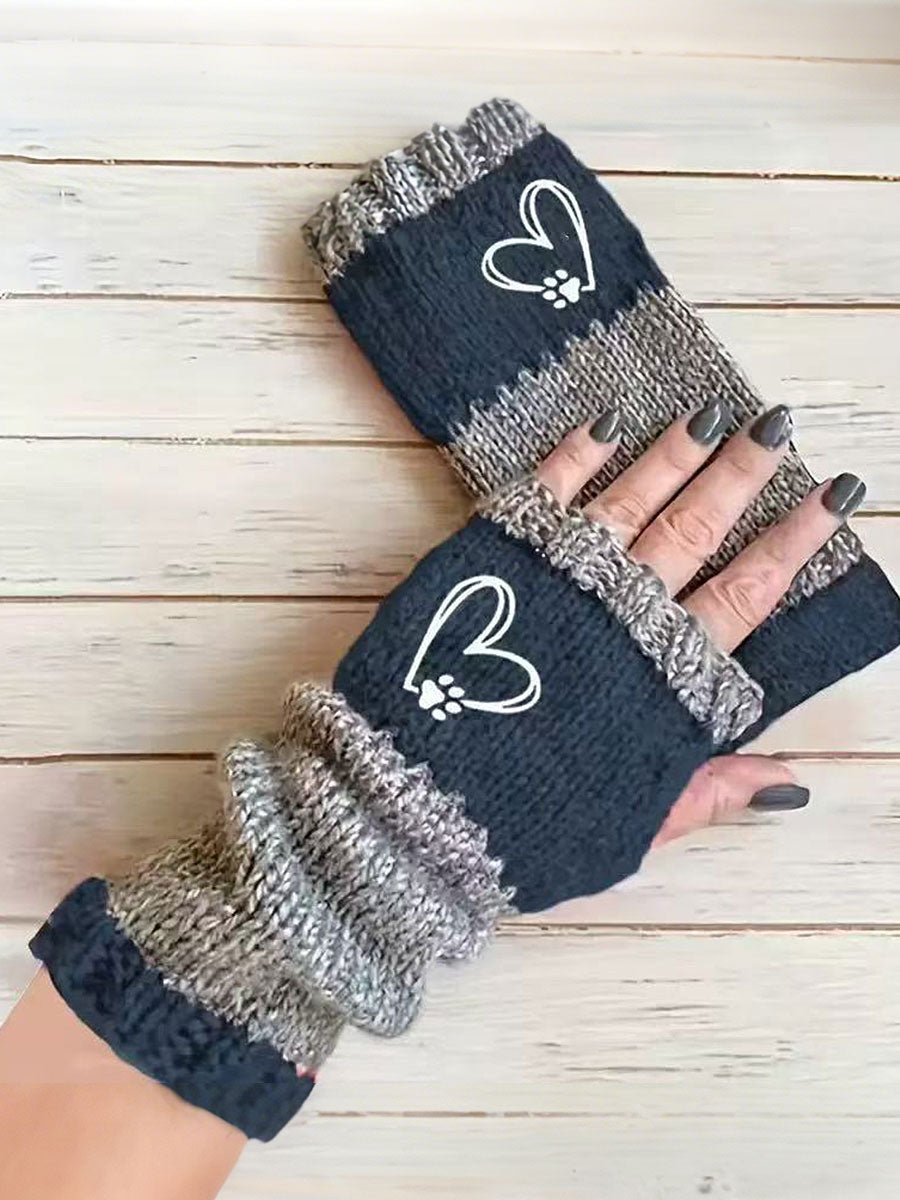 Luvas femininas em forma de coração Pegada