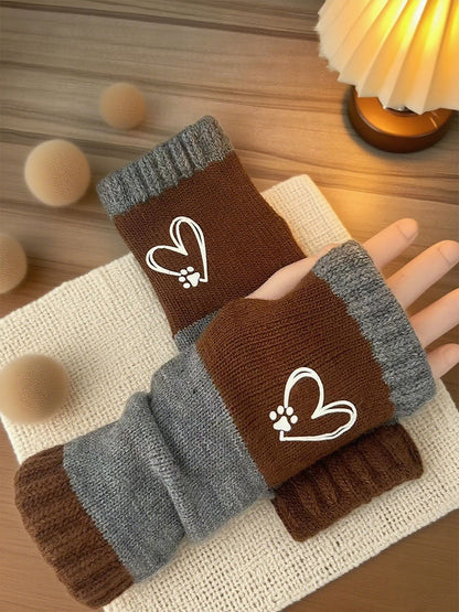 Luvas femininas em forma de coração Pegada