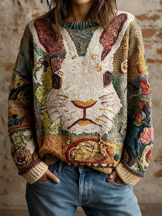 Tops de coelho casual retro feminino