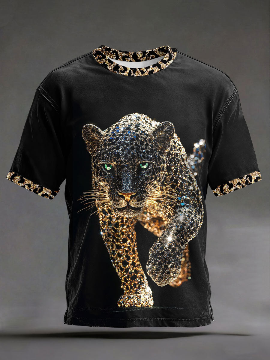 Camisetas estampadas de leopardo masculinas