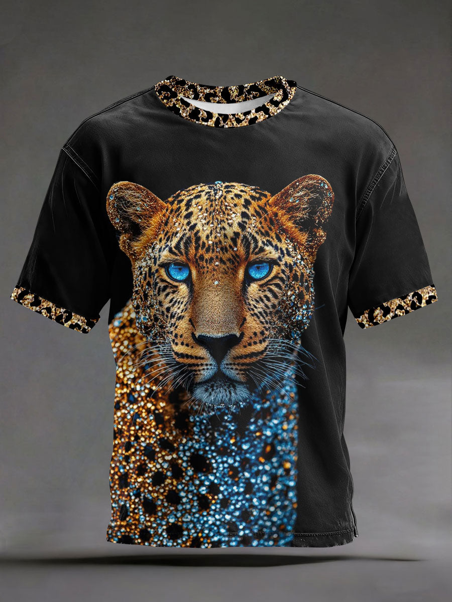 Camisetas estampadas de leopardo masculinas