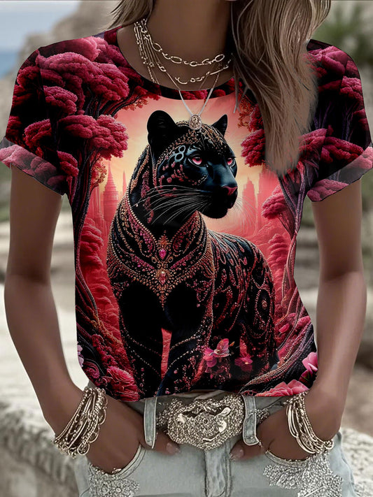 Camisetas estampadas de leopardo femininas