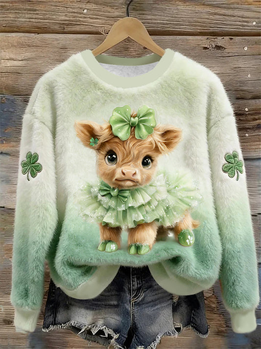 Women's St. Patrick's Day Animal Flanela Hoodie