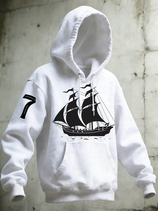 Camisola Comemorativa de Impressão Náutica Portuguesa Masculina