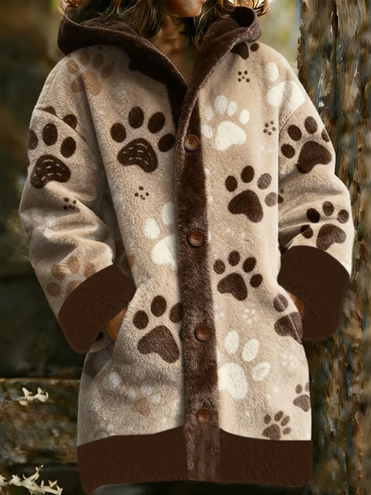 Jaqueta quente bonito do impressão animal flanela feminino