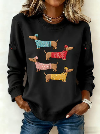 Camisola de impressão Dachshund feminino