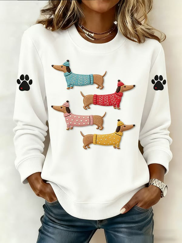 Camisola de impressão Dachshund feminino