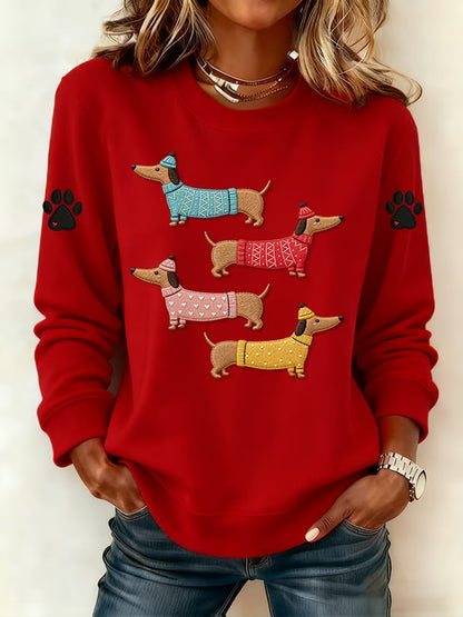 Camisola de impressão Dachshund feminino