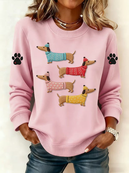 Camisola de impressão Dachshund feminino