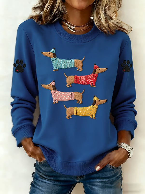 Camisola de impressão Dachshund feminino