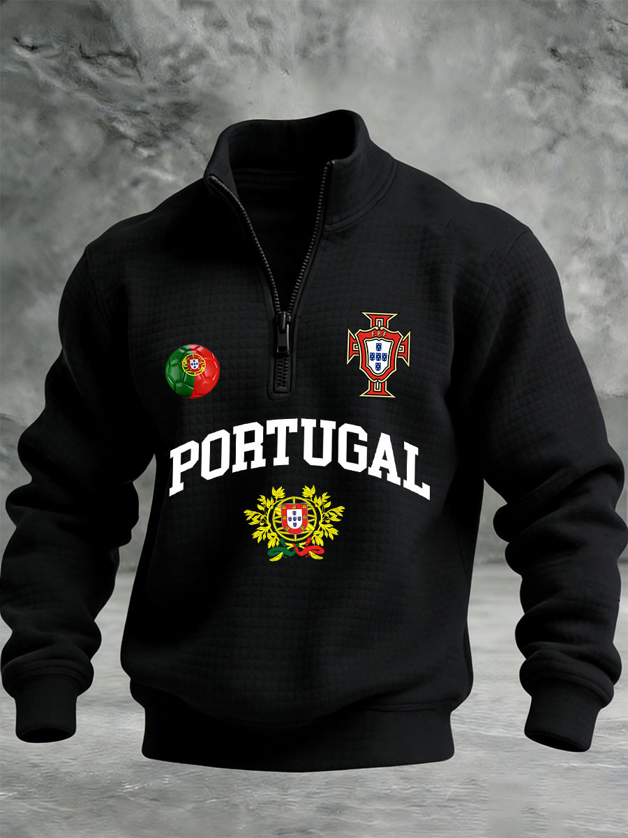 Bandeira de Fado de Portugal Masculina Imprimir Camisola Quente