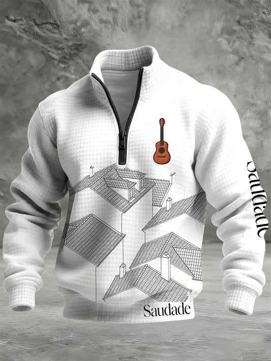Bandeira de Fado de Portugal Masculina Imprimir Camisola Quente