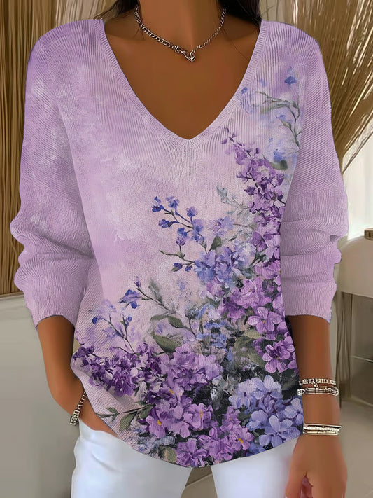 Arte roxa feminina impressa Top Casual's