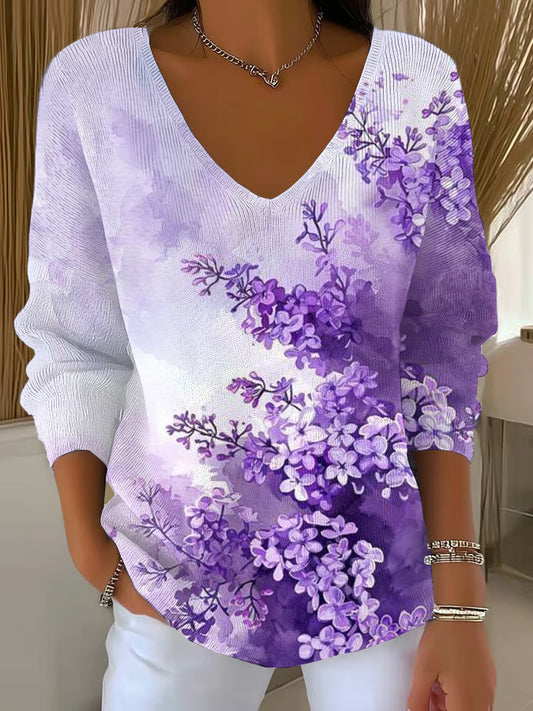Arte roxa feminina impressa Top Casual's